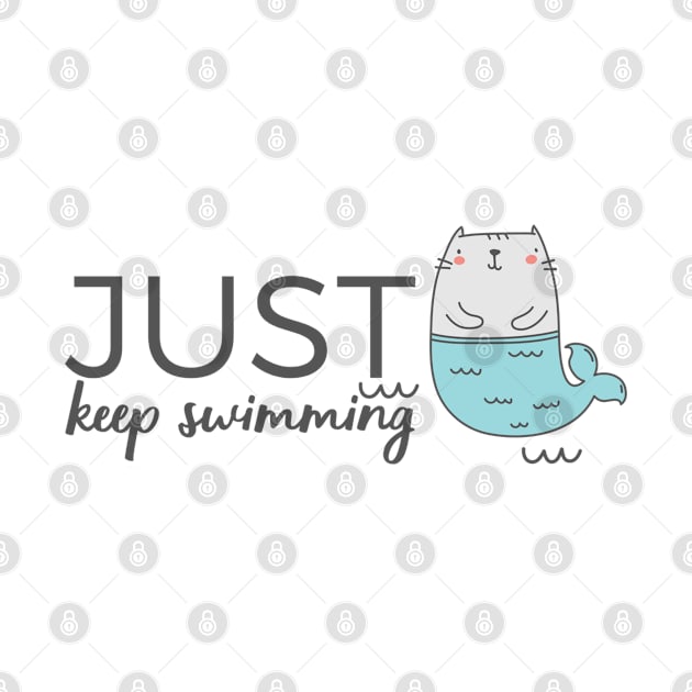 Cute cat relaxing in the swimming pool by Sticker deck