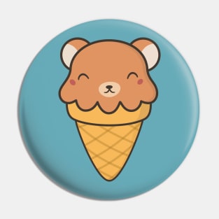 Kawaii Cute Bear Ice Cream Pin