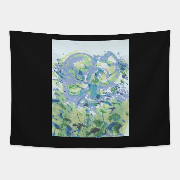 Blue Flower Soft Pastels Tapestry by SpieklyArt