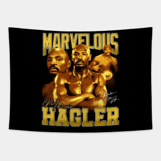 Marvelous Marvin Hagler Boxing Legend Signature Vintage Retro 80s 90s Bootleg Rap Style Tapestry