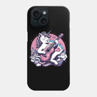 Unicorn Cat Playing Guitar Music Phone Case