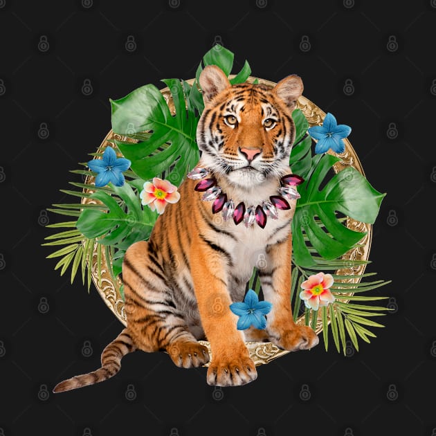 Tropical Tiger With Flowers by Emart