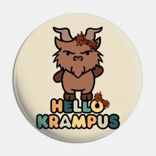 Hello Krampus Christmas Pin