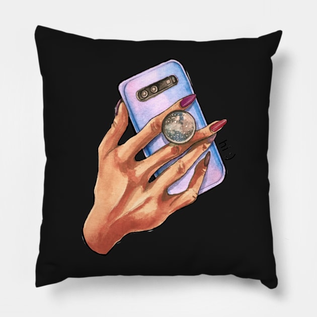 Hello cell phone :) Pillow by JJLosh