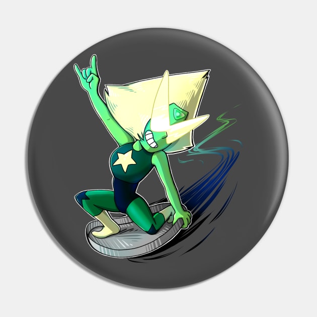 Peridot Surfin' Pin by ShaShaRabi