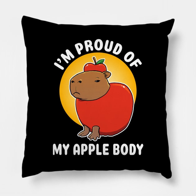 I'm proud of my apple body Capybara cartoon Pillow by capydays