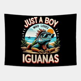 Just A Boy Who Loves Iguanas Tapestry