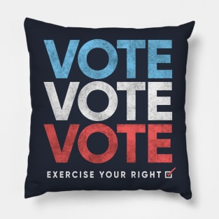 Retro Distressed Vote T-Shirt, Exercise Your Right Pillow