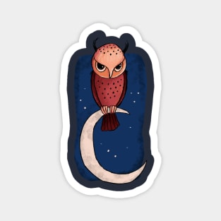 Owl on the Moon Magnet