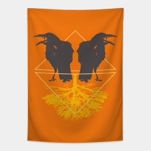 Crow Sacred Geometry Tapestry