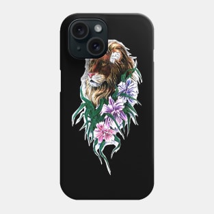 beautiful floral lion head Phone Case