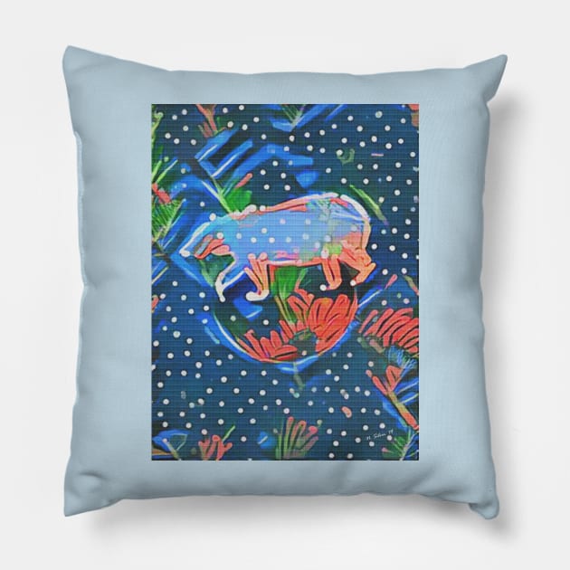 Spirit Bear Christmas Pillow by ninasilver