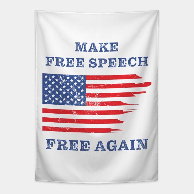 Make Free Speech Free Again: First Amendment Conservative Tapestry by Destination Christian Faith Designs