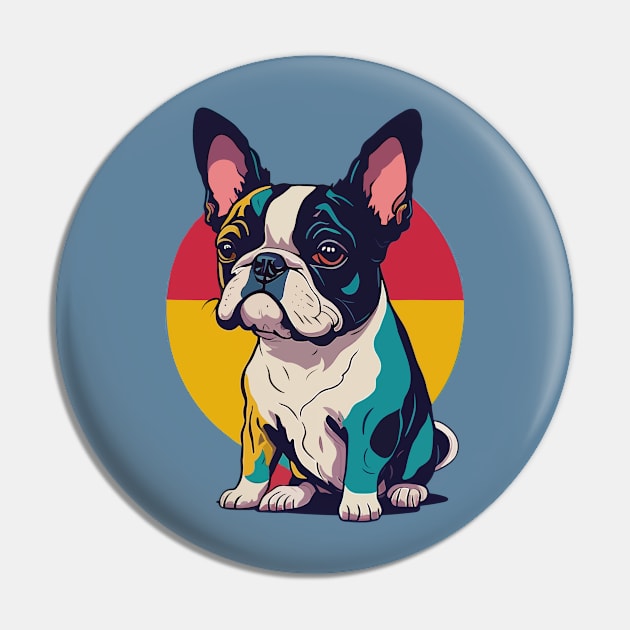 Boston Terrier Portrait Pin by SpriteGuy95