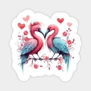 Valentine Kissing Moa Bird Couple Magnet