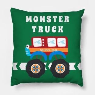 illustration of monster truck with cartoon style. Pillow