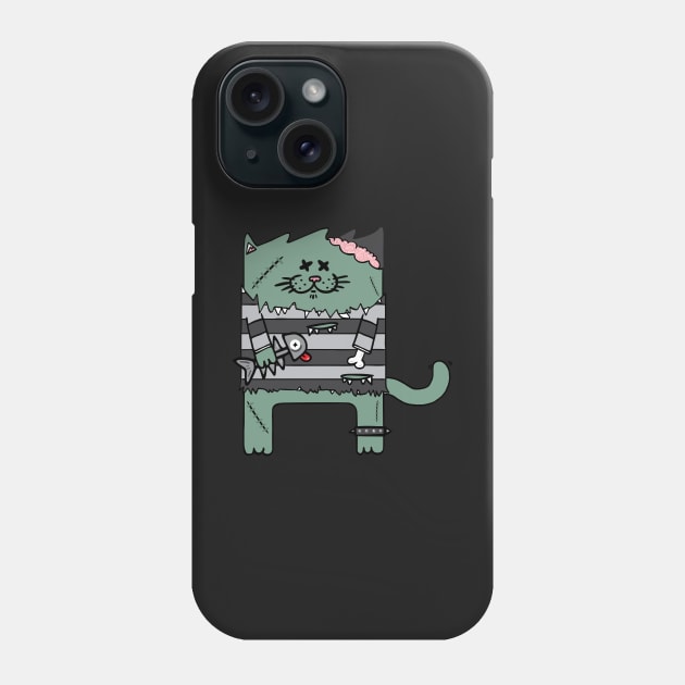 Zombie cat Phone Case by adrianserghie