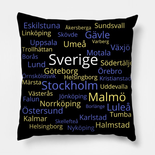 Sweden Geography: Tätorter Pillow by UnderwaterSky