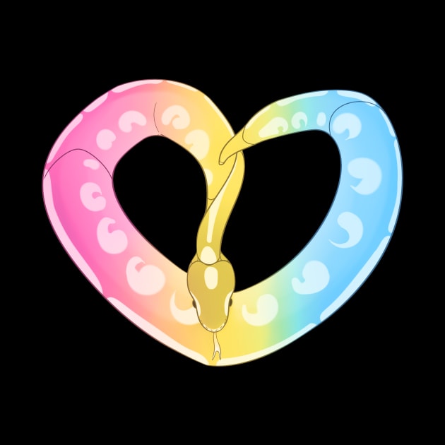 Ball Python Heart (Pan Pride Design) by larkspurhearts