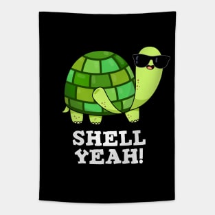 Shell Yeah Cute Turtle Pun Tapestry