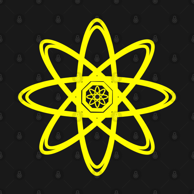 Yellow Atom Symbol by ArtsoftheHeart