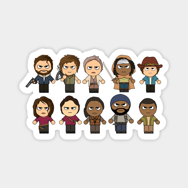 The Walking Dead - Chibi - Mini Manga Zombie Killers Magnet by ptelling