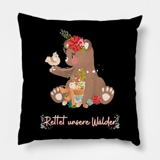 Teddy Bär Wald Retten Prinzessin Blumen Süß Pillow