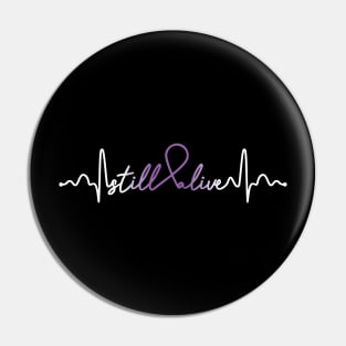 Still Alive- Alzheimers Gifts Alzheimers Awareness Pin