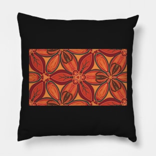 Flowers in a terracotta seamless pattern Pillow