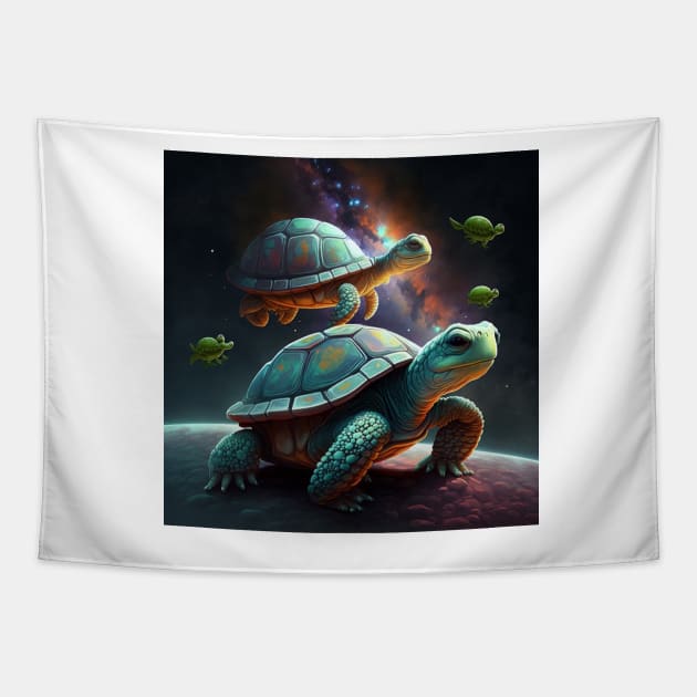 Space Turtles Tapestry by ArtShotss