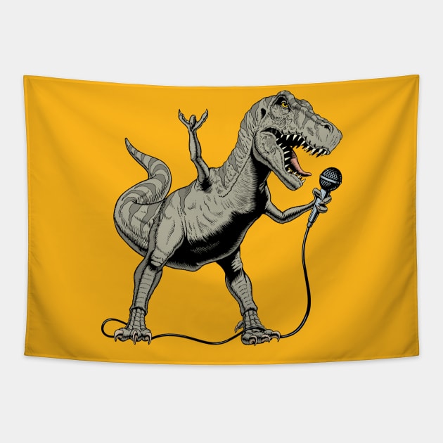 Tyrannosaurus is Singing Tapestry by WorldDinosaurs