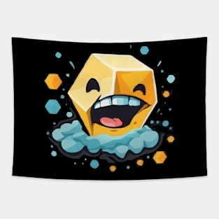 Hexagon LAughing character Tapestry