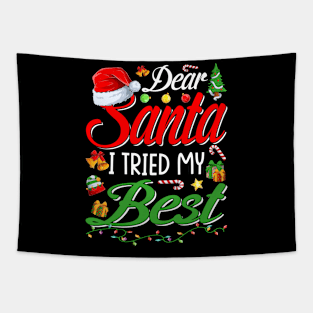 Dear Santa I Tried My Best Christmas Xmas Tapestry