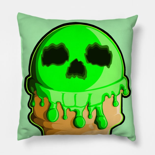 Ice Cream Skull Pillow by James Morin