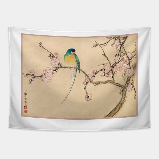 Bird with Plum Blossoms by Zhang Ruoai Tapestry by Oldetimemercan