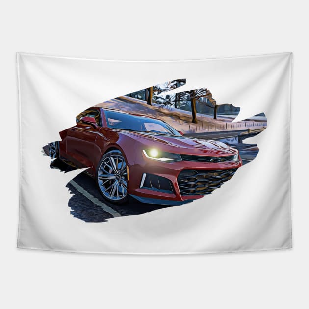 Camaro ZL1 Art Print Tapestry by Auto-Prints