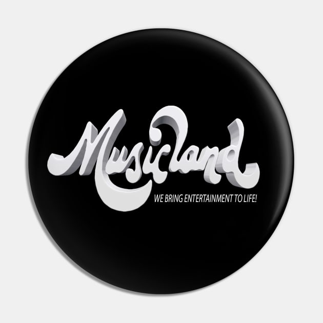 Musicland Music Store Logo 3D Pin by RetroZest