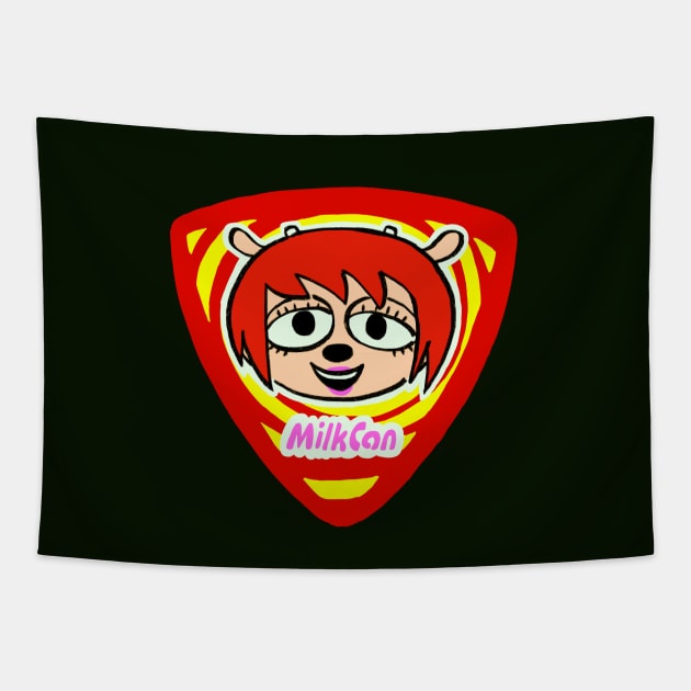 Mudwizard draws the red lammy milkcan band guitar pick / um jammer lammy sheep girl Tapestry by mudwizard