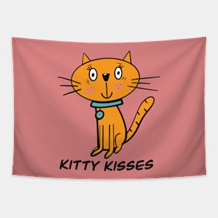 Kitty kisses Tapestry