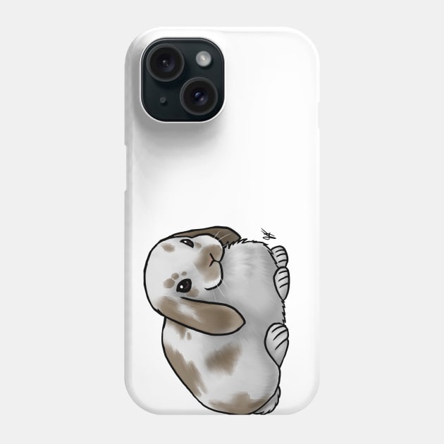 Small Mammal - Rabbit - Holland Lop Brown and White Phone Case by Jen's Dogs Custom Gifts and Designs