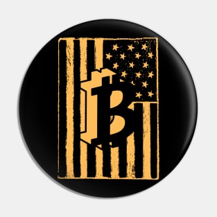 Bitcoin American Flag Pin