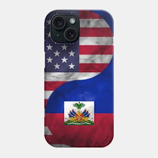 USA and Haiti Dual Flag Yin Yang Combination Phone Case