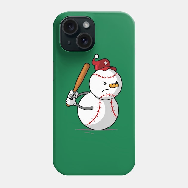 Baseball Snowman Phone Case by zoljo