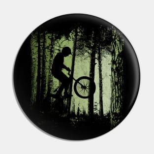 Forest Trail Cyclist BMX Dirtbike Wheelie Pin