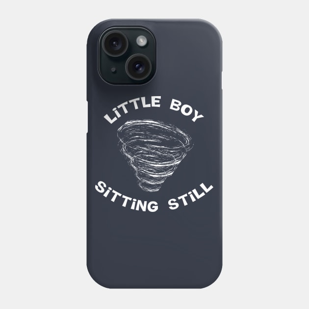 Boy Tornado White Text Phone Case by Barthol Graphics