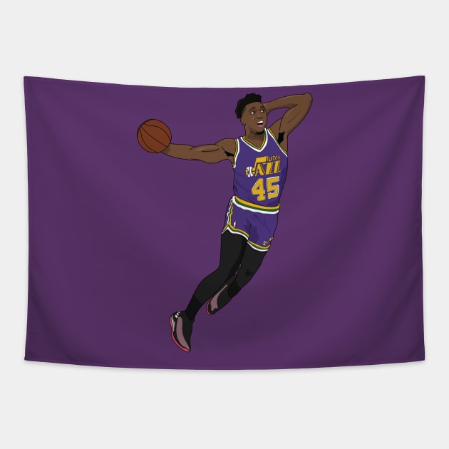 Donovan Mitchell Spida Dunk Utah Jazz Tapestry by xavierjfong