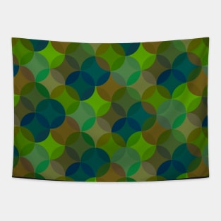 Interlocking Circles - Green Tapestry