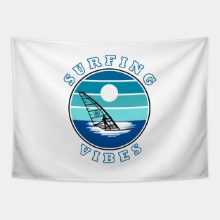 Surfing Vibes – retro 2 - Windsurfer Tapestry