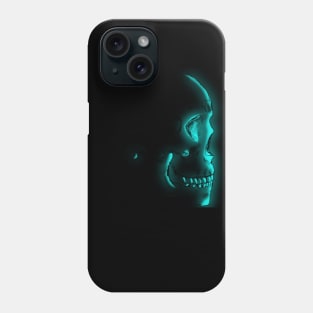 Teal Glowing Skull Phone Case