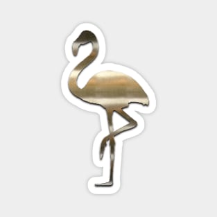 Gold Copper Look Flamingo Pattern Magnet